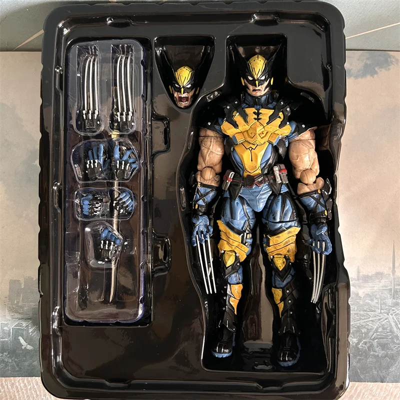 Play Arts Marvel x-men Wolverine figura de acción de alta calidad decoración juguete de modelos coleccionables regalo para amigos 26CM