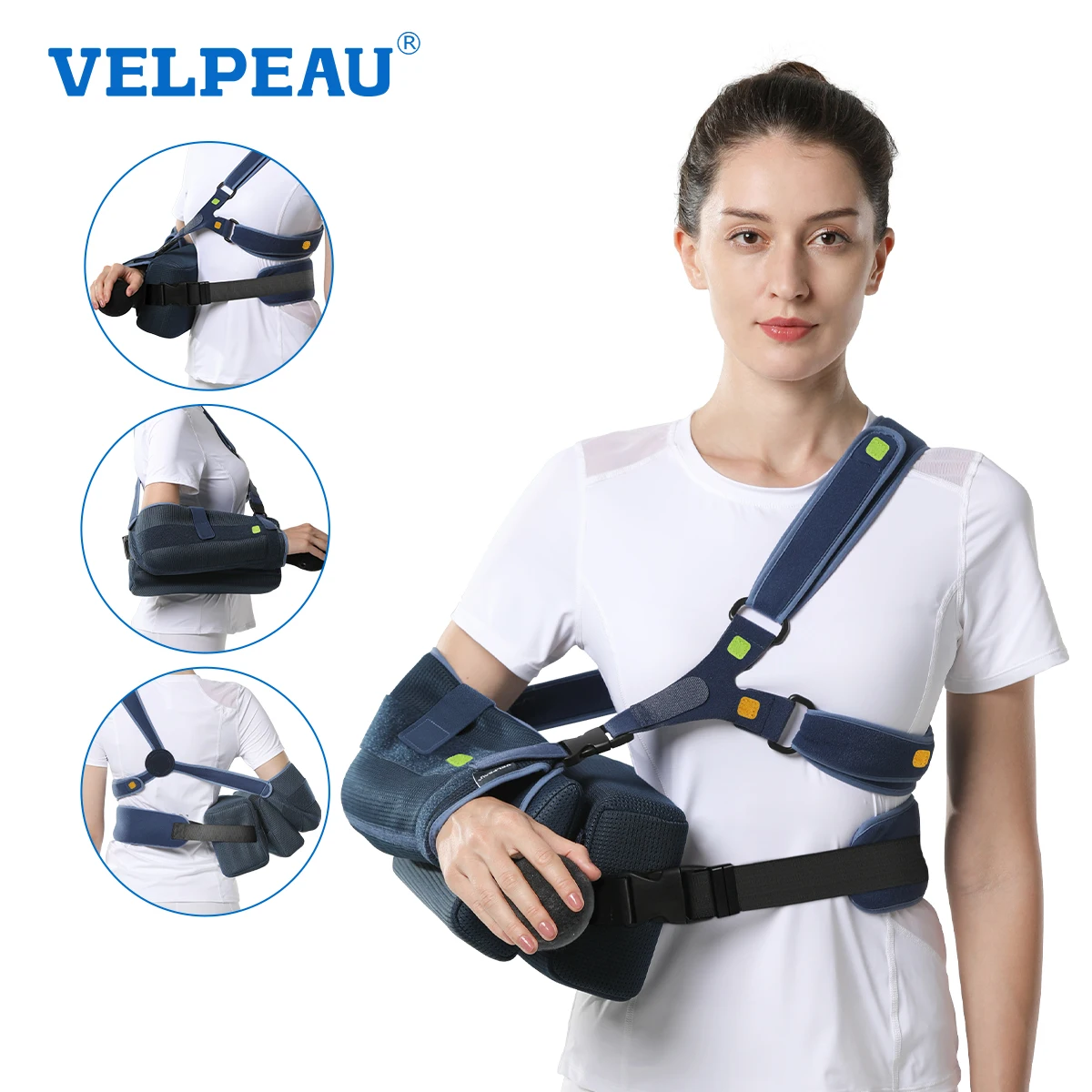 

VELPEAU Shoulder Abduction Sling with Removable Pillow for Arm Injury, Dislocation, Fracture, Shoulder Immobilizer for Sleeping