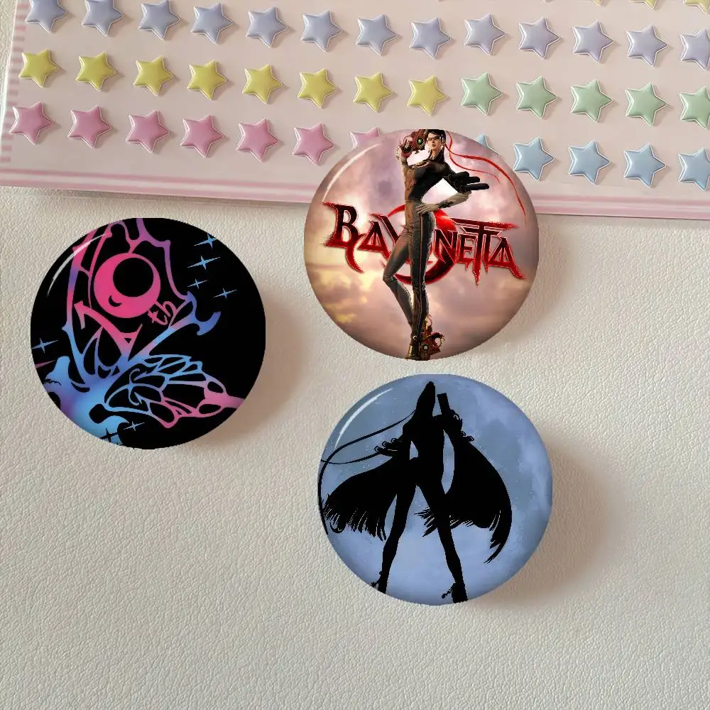 Anime b-b-Bayonettaes logo   Anime Creative Tinplate Soft Button Pins Animal Icon Brooch Lapel Backpack Badge Accessories Pin