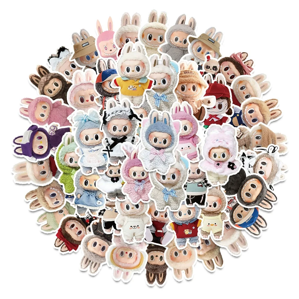 10/30/50pcs Labubu Stickers Leuke Cartoon Pop Decals Decoratie DIY Telefoon Case Waterfles Notebook Graffiti sticker Kinderen Speelgoed