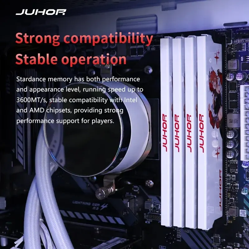 JUHOR 메모리아 램, 데스크탑 게임용 듀얼 채널 메모리, DDR4 (8GX2), 3200MHz (16GX2), 3200MHz, 3600MHz, 8GB, 16GB