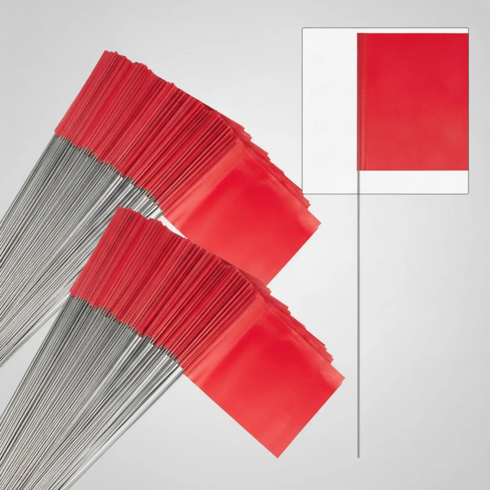 50 Pieces Marking Flag with Steel Wire Pole Outdoor for Gardeners