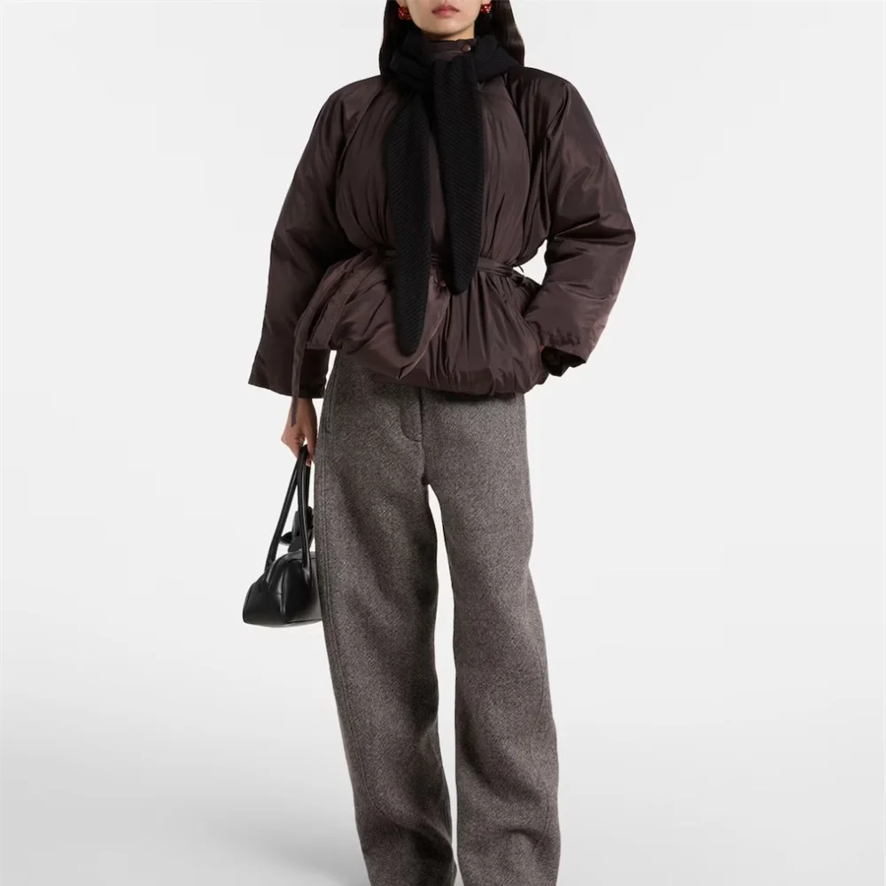 2026 Winter-Damen-Daunenjacke mit Schal, verdickt und warm, Damen-Daunenmantel, Y2K New Fashion Vielseitiger Oberbekleidungs-BH