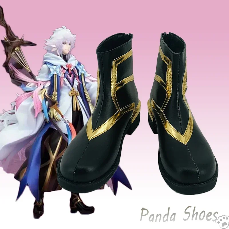 

Fate Grand Order Кастер Мерлин Обувь для косплея Аниме Игра Cos Длинные сапоги Комический костюм для косплея Опора Обувь для вечеринки на Хэллоуин