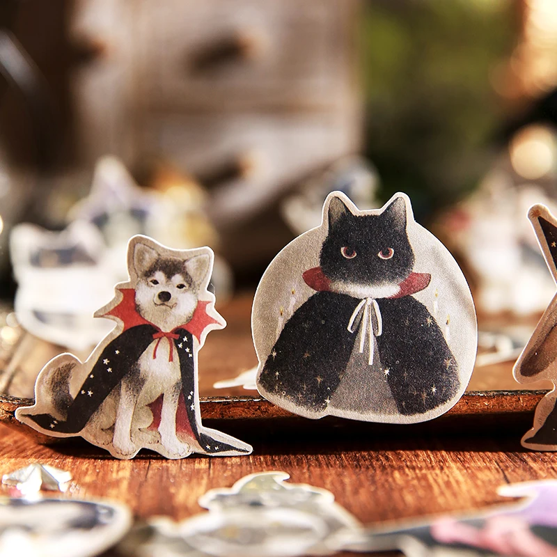 100pcs Magic Animal Party Series Tin Box Stickers Handbook Material Stickers DIY Scrapbook Picture Book Diary Notebook Tablet Ph