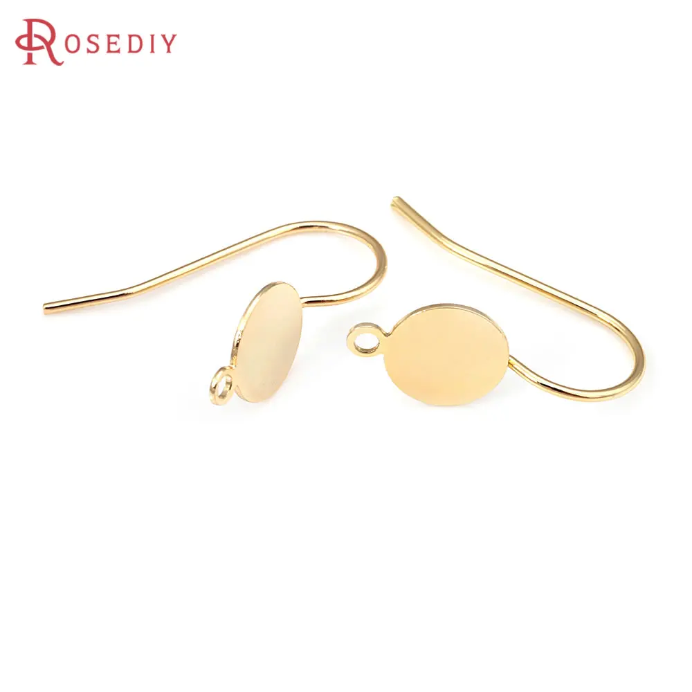 8MM 10MM 18K Gold Color Brass with Stick Trays Earrings Hooks High Quality Jewelry Making Supplies Accessories for Women