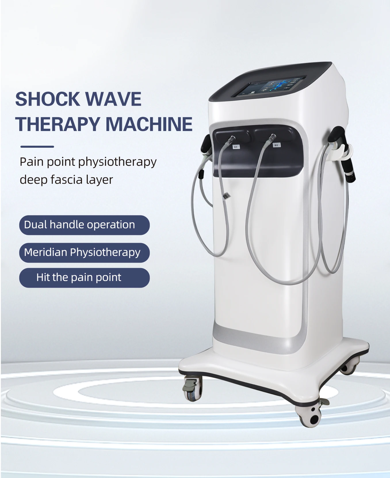 Best Selling Professional Vertical Dual Channel Physical Therapy Shockwave Machine ESWT Shock wave Therapy Equipment