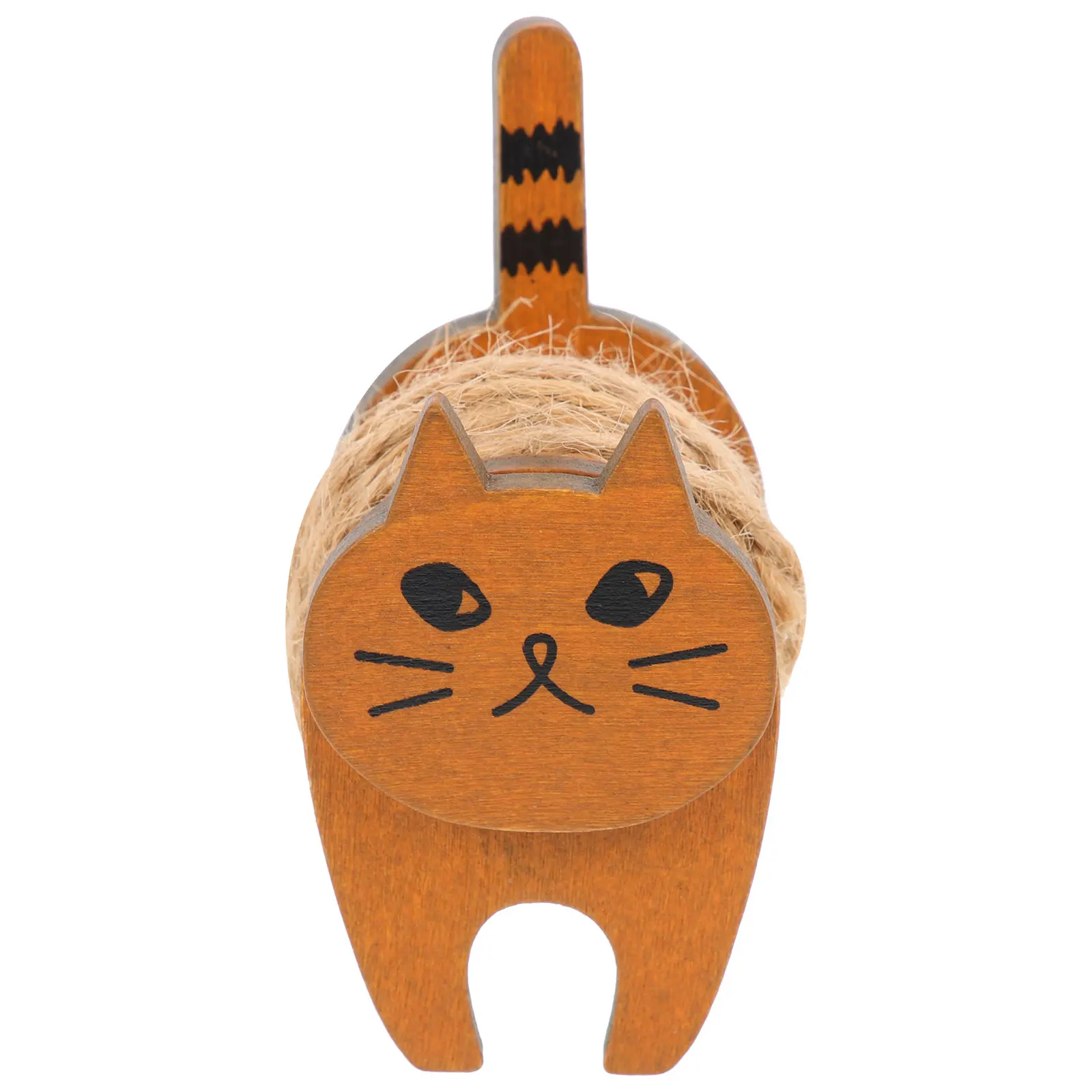 

Cat Winder Thread Reel Rope Holder Embroidery Organizer Desk Decor Wood Color DIY Cartoon Practical Storage