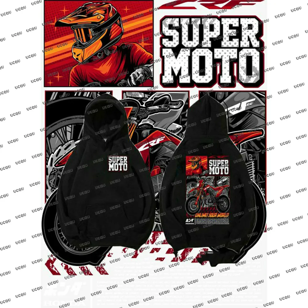 

Super Moto Hoodies Autumn Winter New Motorcycle Warm Hoodies For Men Women Motorcycle Extreme Sports Pullover Oversized Hooded