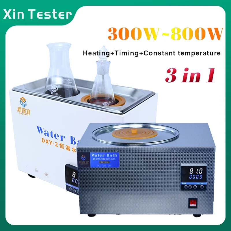 Xin Tester Laboratory Water Bath Constant Temperature Digital LCD Display Heater Equipment Thermostat Tank 2 Holes 220V