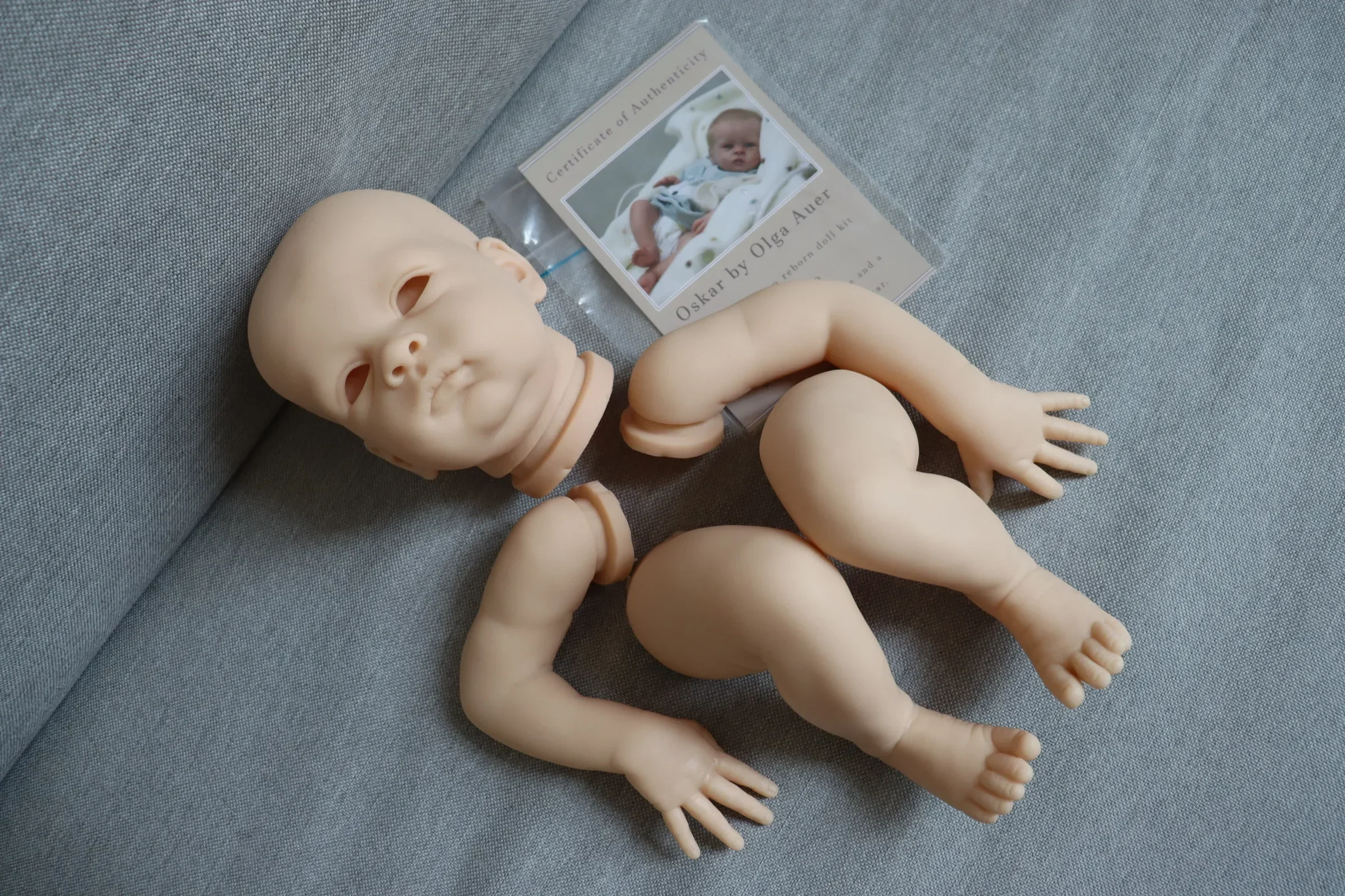 21inch Limited Edition Bebe Reborn Oskar By Olga Auer Blank Kit Soft Touch Lifelike With COA