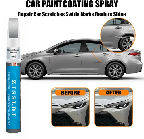 Imagen 2 del producto Pintura para Retoques de Automóviles (Plata Metálico Clásico (1F7 (Incluye 2UF)) para Toyota, Kit de Reparación de Arañazos de Pintura de Automóviles, Solución Rápida y Fácil para