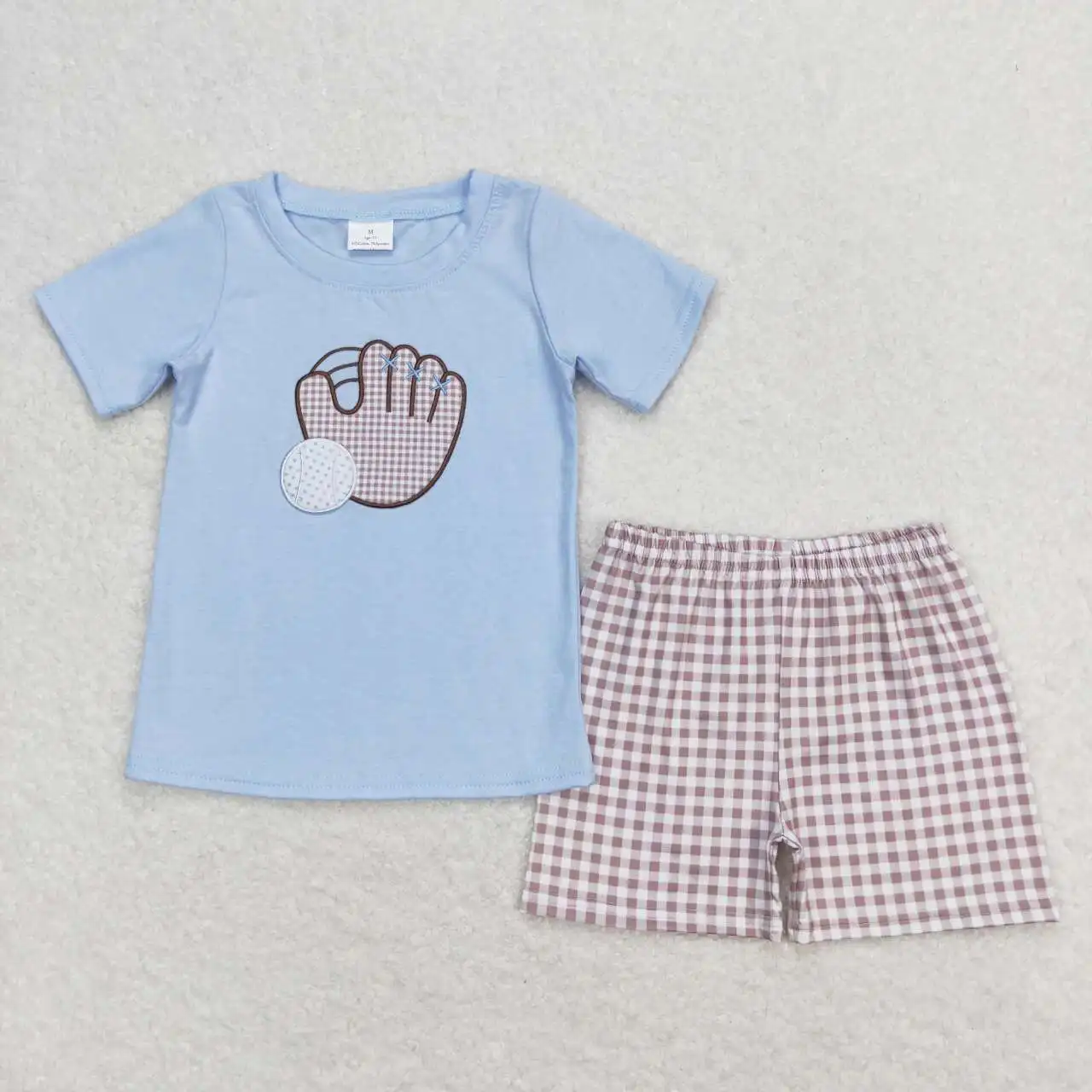 Wholesale Children Embroidery Summer Sets Toddler Short Sleeves Cotton Dog T-shirts Ducks Tee Kids Shorts Baby Boy Outfit