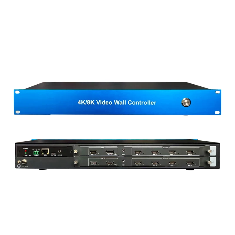 NEW FPGA 8K60YUV420 Multi-screen Expander 2X3 2X4 3X2 Splicing Mode 4K60 1080P120 Resolution 8 Ch HDMI Output Video Wall Control