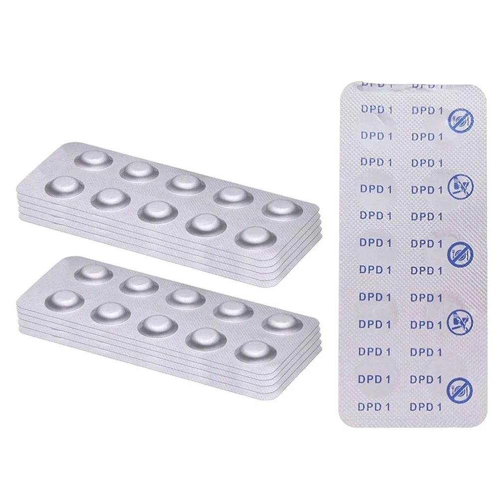 Water Testing Tablets for Swimming For Pools 100pcs DPD1 for Measurement pH Value Analysis for For Pool Spa Maintenance