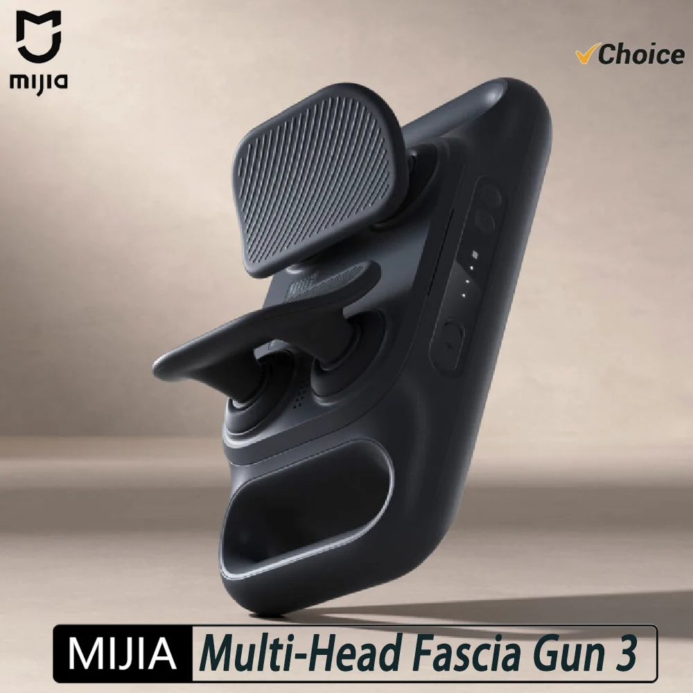 Mijia Multi‑Head Fascia Gun 3 25kg Thrust 3 Massage Heads 2450mAh Dual‑Mode Hands‑Free Deep Tissue Muscle Massager