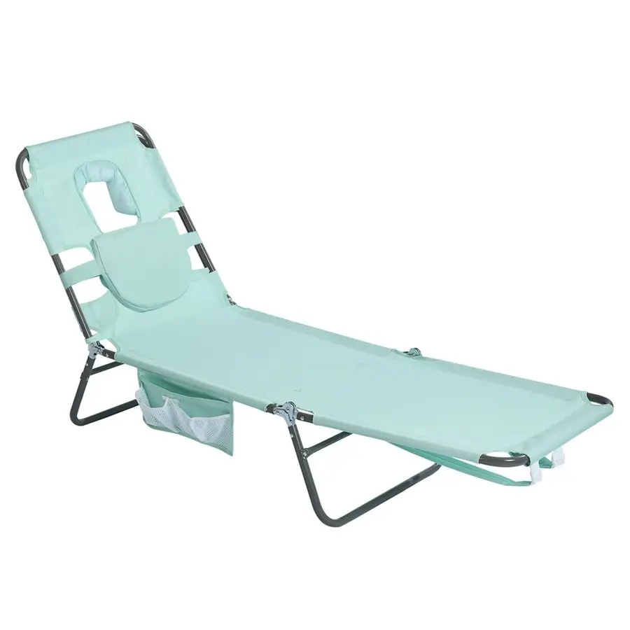 

Beach Lounge Chair, Backpack Reclining Beach Chairs Lay Flat, Sun Face Down Tanning Chair, Folding Camping Chairs Portable Camp