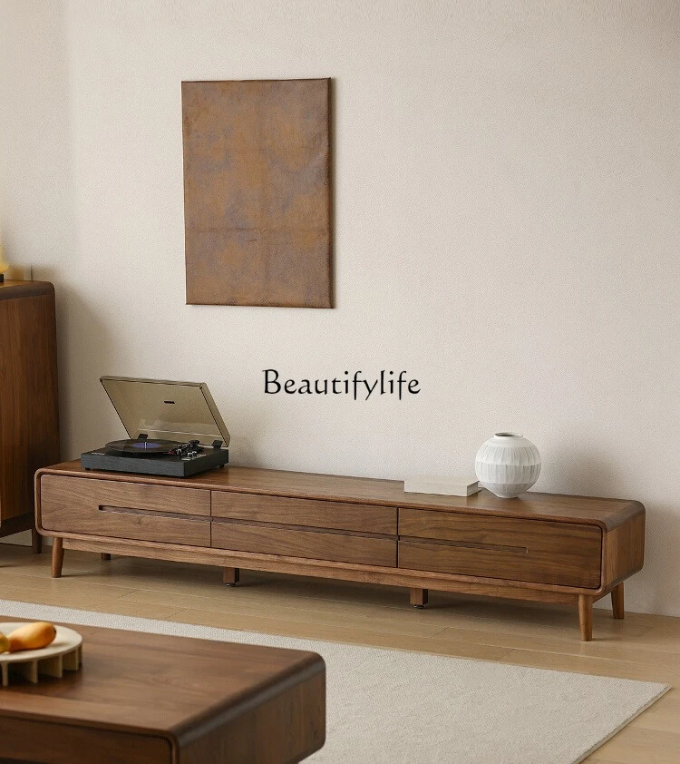 

**North American black walnut solid wood TV cabinet Nordic modern simplicity