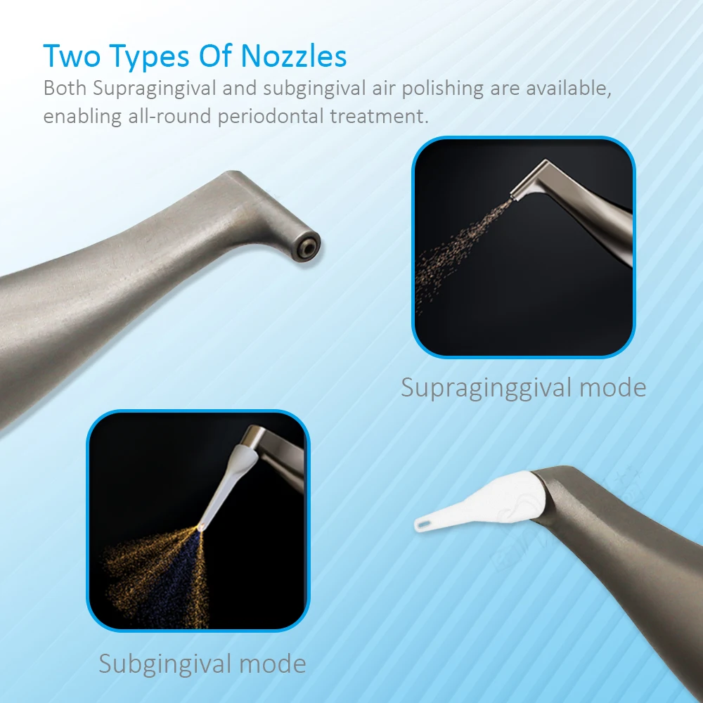 Dual-Mode Dental Sandblaster COXO CP-1 - 0.7mm Water Nozzle + 1.4mm Powder Nozzle for Gentle Polishing