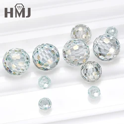 Factory Sale Loose Moissanite Round Shape Ball Beads Lab Grown Diamond Stones White Blue Black DIY Jewelry Making
