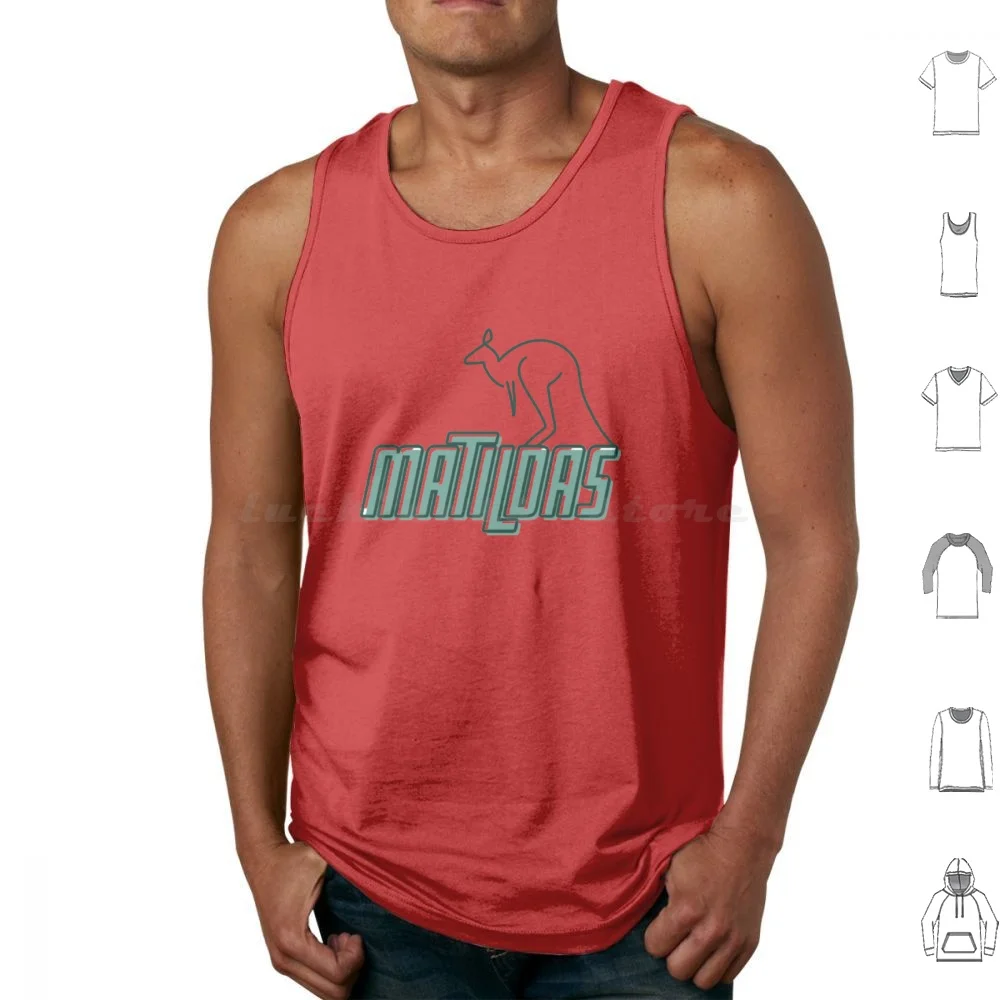 Matildas Kangaroo Hollow Tank Tops Print Cotton Matildas Kangaroo Football Soccer Fifawwc Wwc Wwc2023 Aunz2023 Kerr