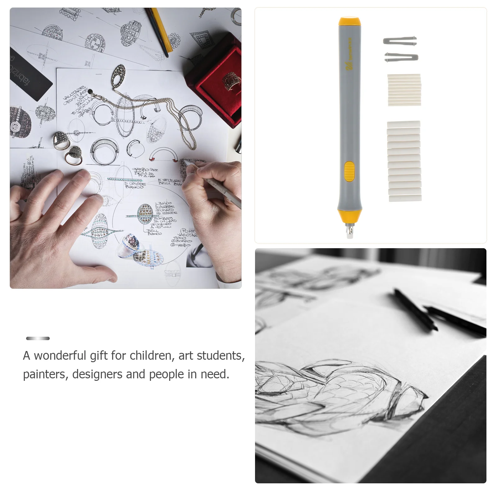 Kit de gomme électrique recharge de typepo Abs croquis Modification élèves