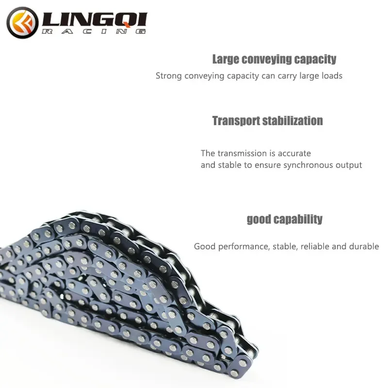 LINGQI T8F Chain 124 126 128 130 132 134L 136L 138L 140 144148 Links Dirt Pit Bike Transmission Chains For Mini Motorcycle