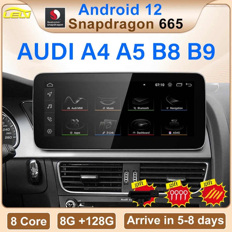 Snapdragon665 Android12 Wireless AUTO Carplay For AUDI A4 A5 B8 Car Video Players GPS Navigation Central Multimedia Screen