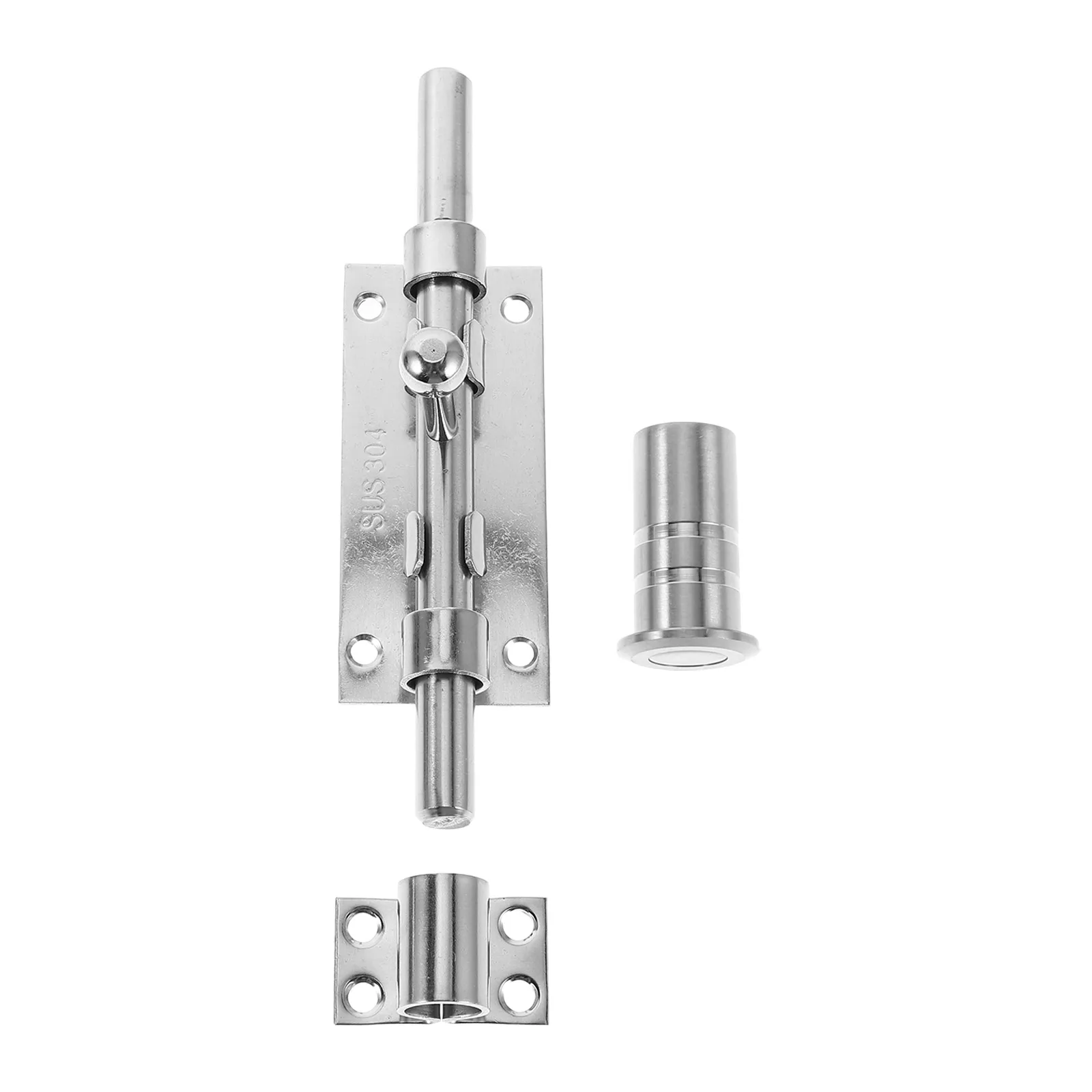 

304 Stainless Steel Heavy Duty Gate Door Latch Padlock Hole Lock Outdoor Fence Wooden Shed Interior Bolt Slide