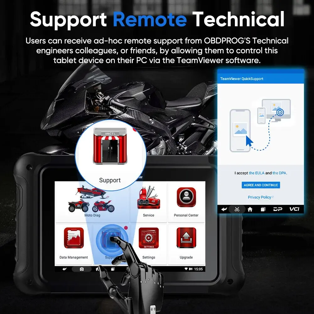

ANCEL MT700 Motorcycle OBD2 Scanner Full Systems Oil Reset ABS Diagnostic Tool 35+ Reset Professional Motorcycle Scan Tool