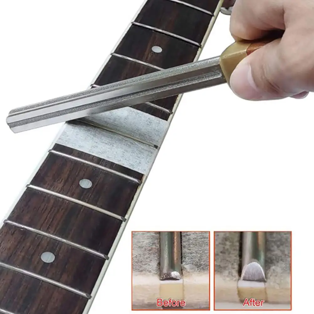 Guitar Fret Crowning Dressing File with Neck Protection Sheet Guitar Repairing Fret File