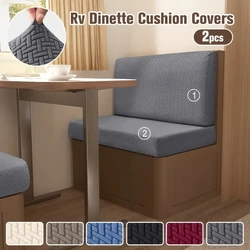2pcs/set Stretch RV Dinette Cushion Covers Jacquard Elastic Armless Booth Seat Covers RV Camper Car Bench Recreational Vehicle