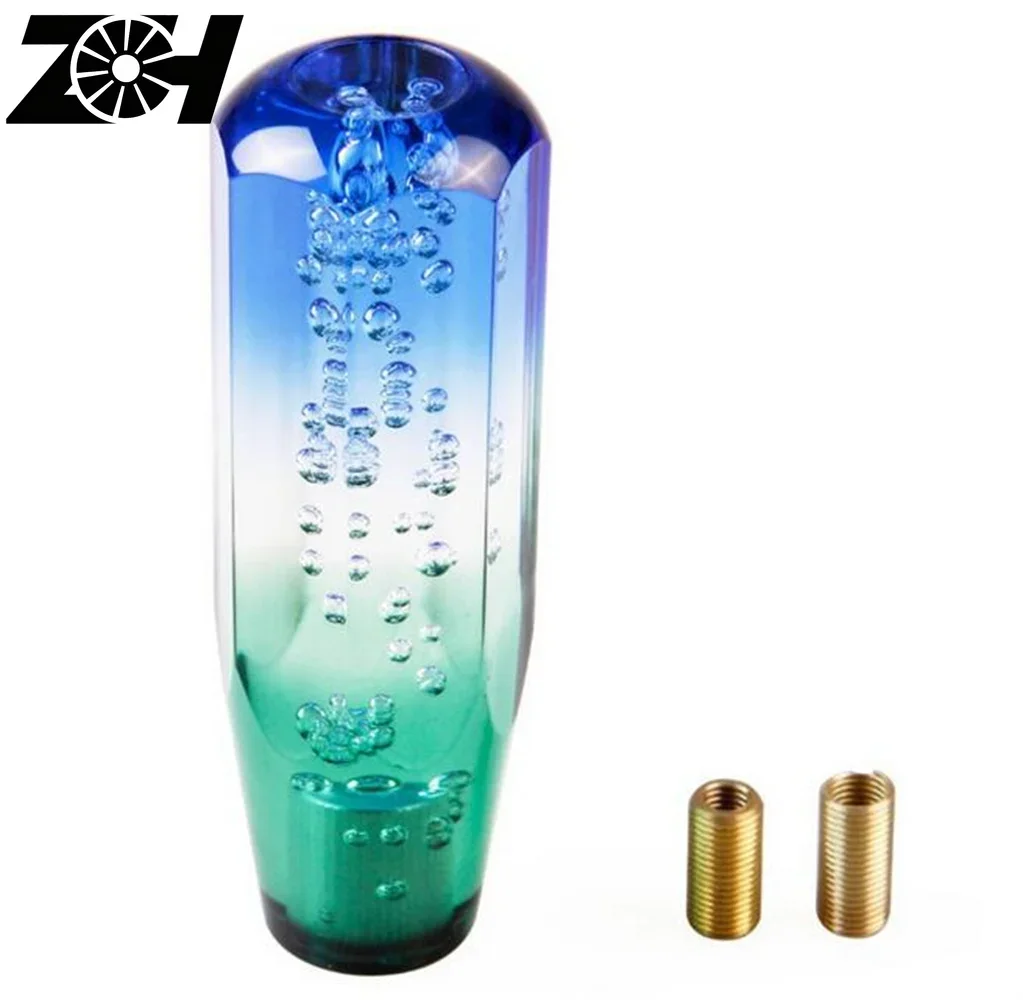 Universal 15cm Green Car Stitching Color Multicolor Gear Shift Knob Crystal Bubble Gear Shift Knob Colorful Shifter Lever