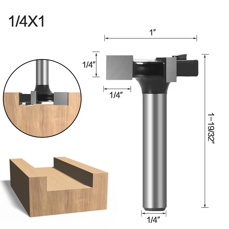 CNC Spoilboard Surfacing Router Bits 1/4 inch 6mm Shank 1 inch Cutting Diameter Slab Flattening Router Bit Planing Bit Wood Tool