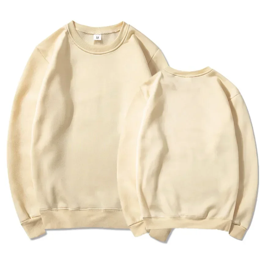 Einfache Rundhals-Sweatshirts für Herren und Damen, Frühling und Herbst, warme, bequeme, mit Fleece gefütterte Pullover-Oberteile, sportliche, lässige, locker sitzende Pullover – Detail 17