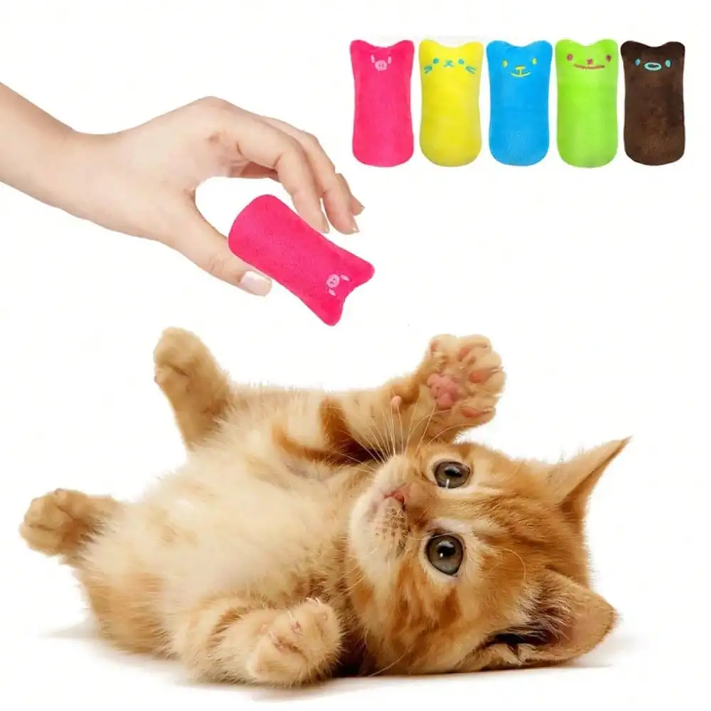 Soft Plush Catnip Cat Toy With Crinkle Paper, Durable Chew Toy With Funny Expression, Interactive Mini Toy For Kittens And Cats SP2411085355561591