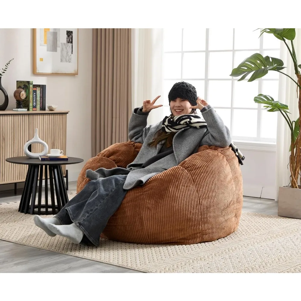 Cozy Round Bean Bag Chairs - Perfect for Kids and Adults, Ideal for Gaming, Reading, and Relaxing at Home