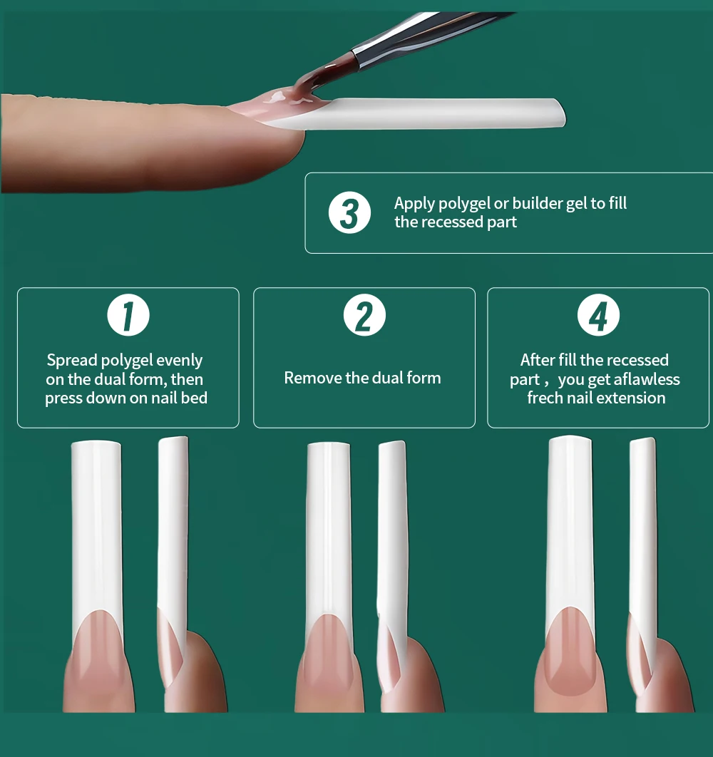 NAILPOP 168 teile/schachtel Klar Dual Nagel Formen Schnell Gebäude Gel Form Volle Abdeckung Acryl Nagel Top Formen Verlängerung Maniküre Werkzeuge – Detail 5