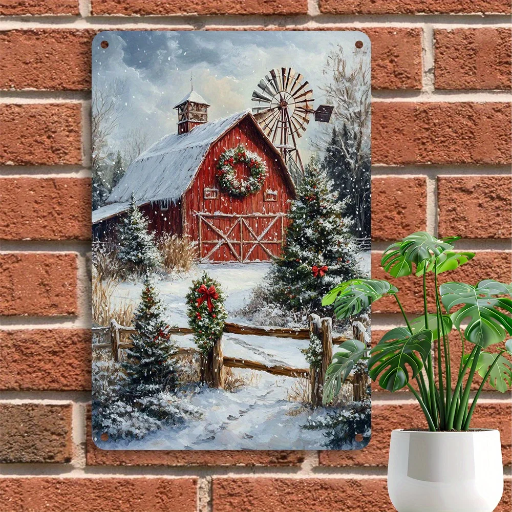 Charming Vintage-Style Tin Tin Sign - for Halloween & Christmas Decor, Farmhouse Kitchen & Bar Wall Art, Easy Install, es