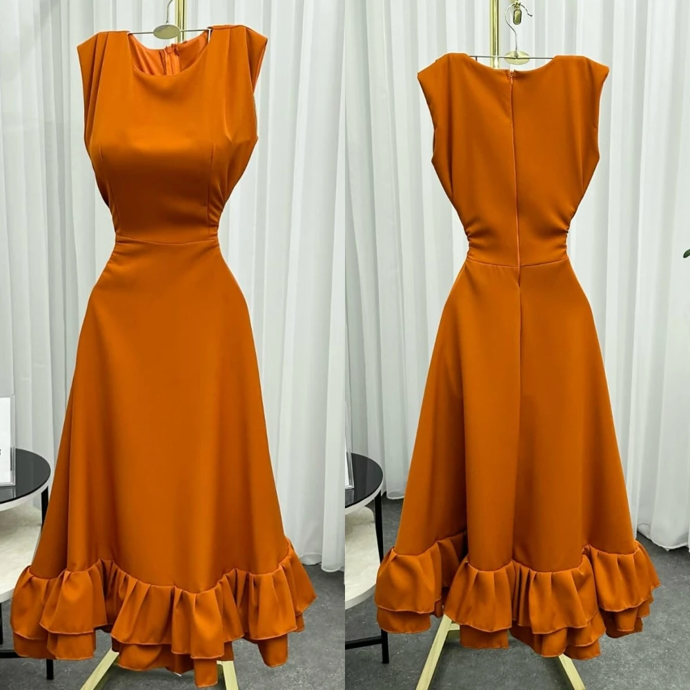 Sukienki wieczorowe w kształcie litery A z okrągłym dekoltem, eleganckie, formalne, nowoczesne, w stylu gwiazd, z temperamentem, szyte na miarę na specjalne okazje.