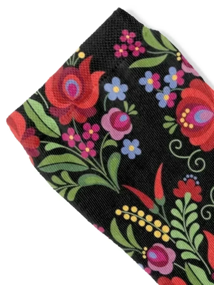 تصميم شعبي المجر فلفل أحمر على جوارب سوداء للتنس مجنون تسلق الجوارب الرجالية النسائية #2