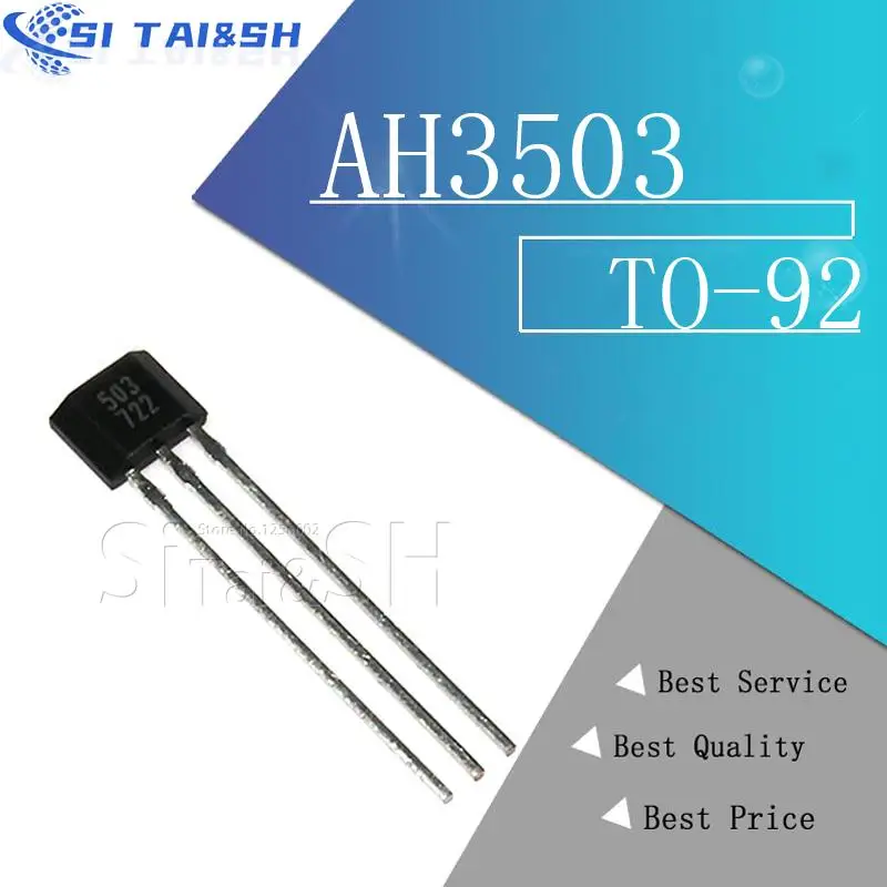 10pcs AH3503 TO-92 3503 TO-92UA UGN3503UA TO92 UGN3503 AH3503U Casing Linear Hall Effect Sensor Hall Sensor Motor