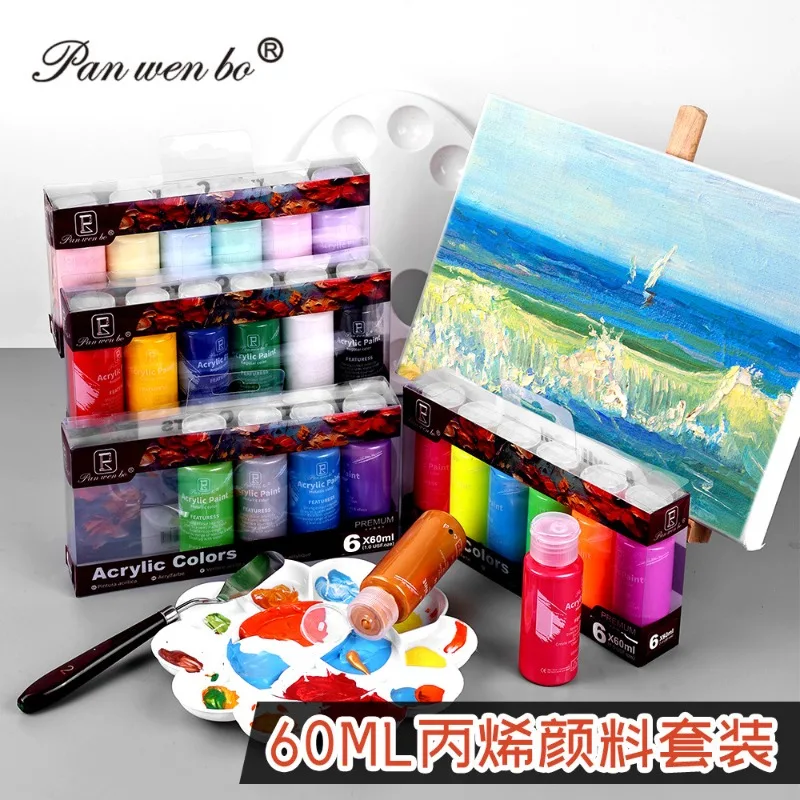 Hand Painted Wall Art Chinese Painting 60ML 24 Color Acrylic Paint Set - Professional Art Student DIY Craft Supplies