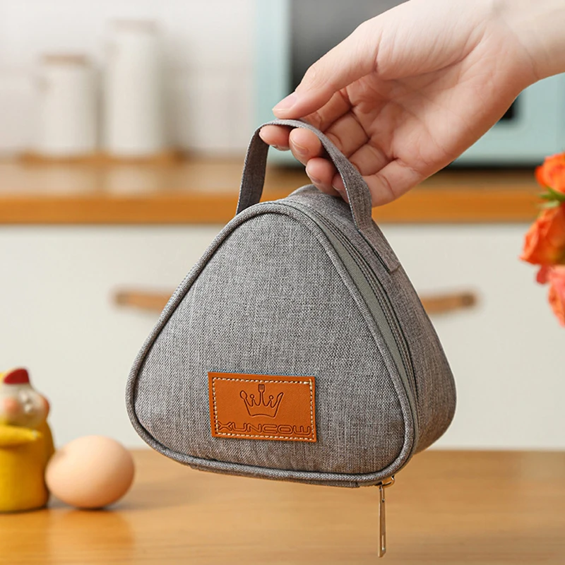 Portable Handhold Breakfast Insulation Bento Bag Triangular Lunch Box Bag Outdoor Snack Bag Women Children Thermal bag Lunch box