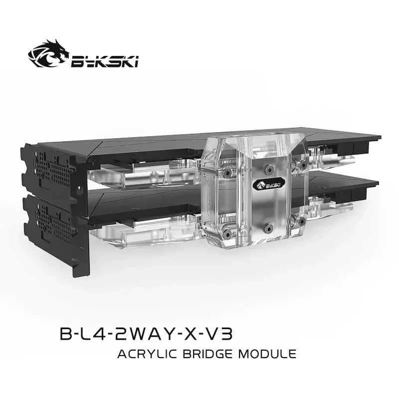 Imagem -06 - Bykski Módulo de Freio de Placa Gráfica Múltipla Acrílico Transparente Maneiras Conector Gpu Acessórios de Modding de pc B-l42way-x-v3