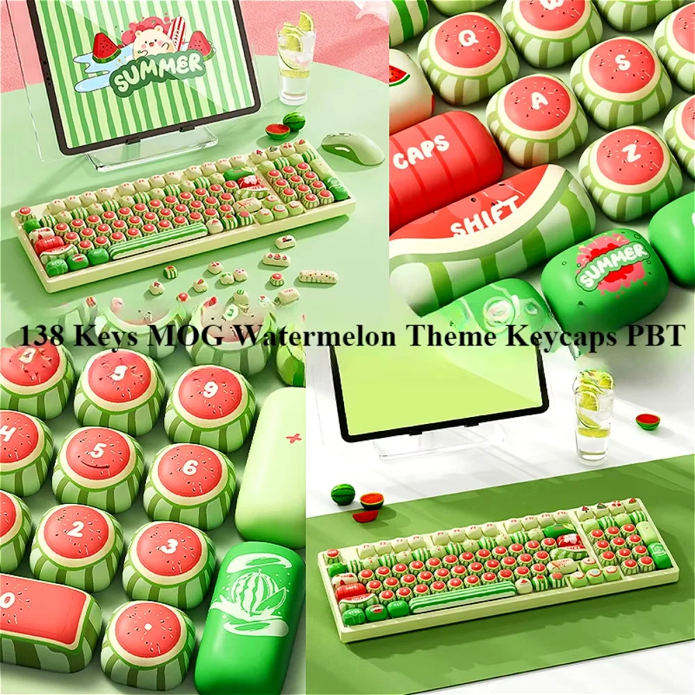 

138 Key MOG Watermelon, Keycap PBT for Mx Cherry Gateron Switch Mechanical Keyboard Kit