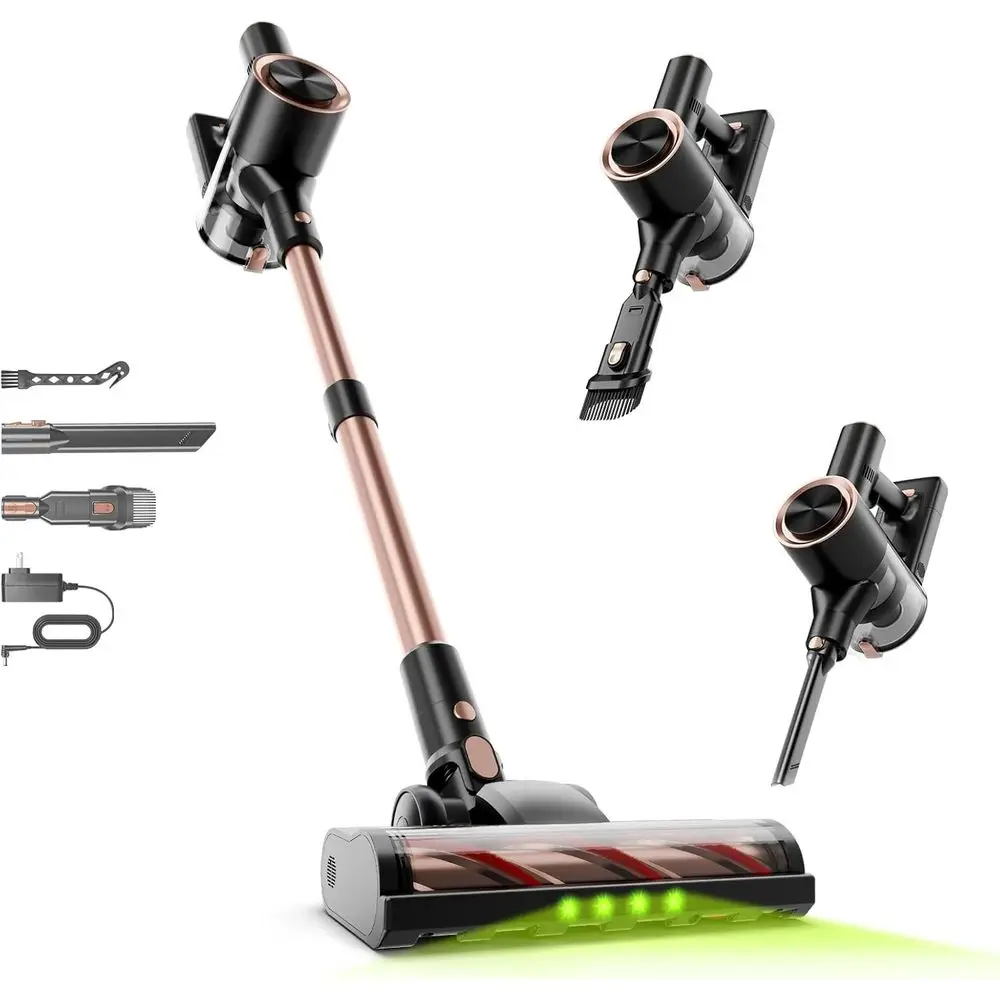 

Cordless Stick Vacuum Cleaner - 45KPA Powerful Suction Vacuum with 45 Min Runtime, Detachable Battery, Anti-Tangle & 1.5L Dust C