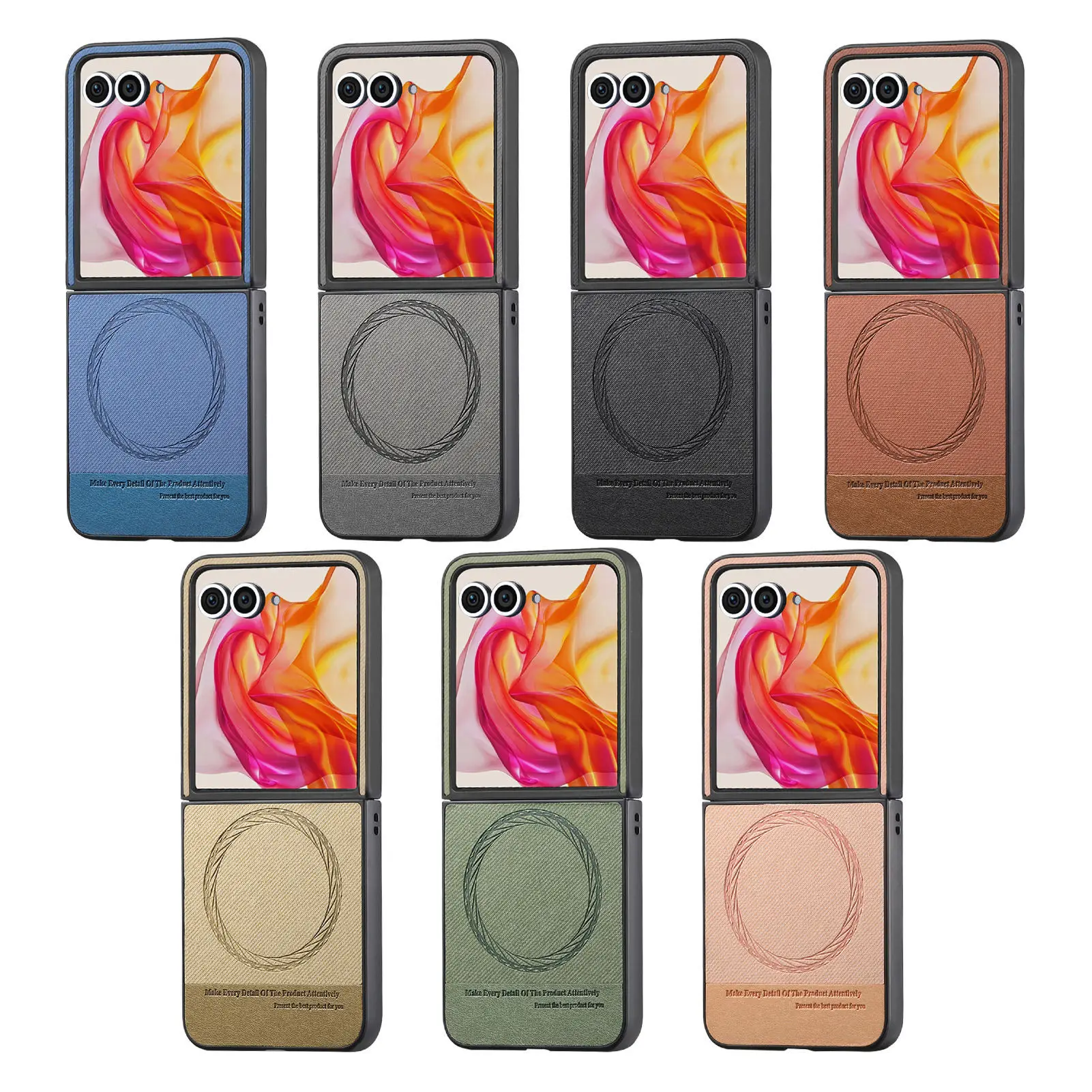 

Магнитный чехол для беспроводной зарядки для Motorola Razr 60 50 40 Ultra саржевая текстура ТПУ + ПК, простой деловой противоударный защитный чехол