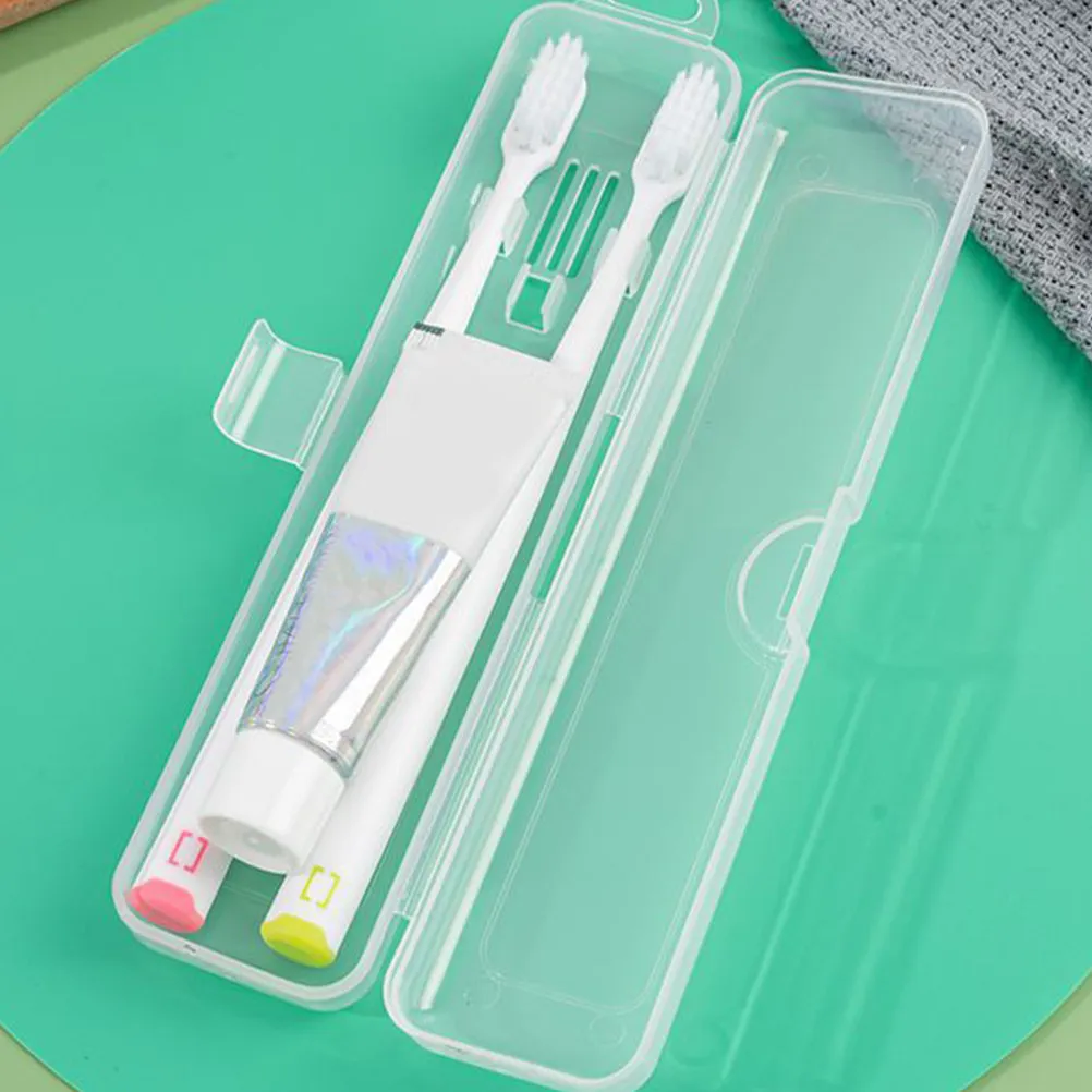 Travel Toothbrush Box Transparent Reusable Plastic Large Capacity Waterproof Carrying Case for Toothbrush Toothpaste Organizer