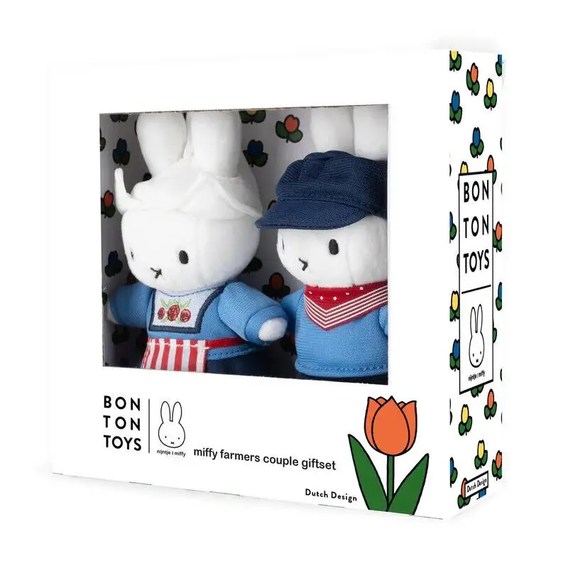 

Miffy Plush Toy Kawaii Cartoon Dutch Authentic Miffy Farmer Couple Miffy Rabbit Gift Box Doll Children's Gift